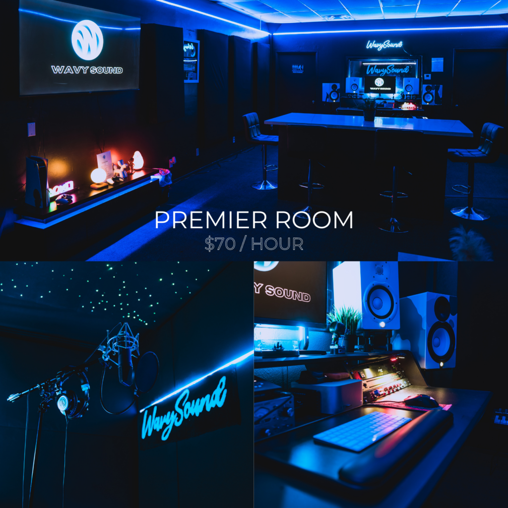 Wavy Sound Premier Room with an illuminated star-ceiling vocal booth